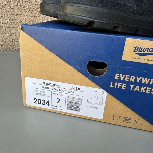 Blundstone 2034 Chelsea Boot Womens Size 10US/7AU Suede Dark Navy Lavender Ankle - Picture 14 of 15